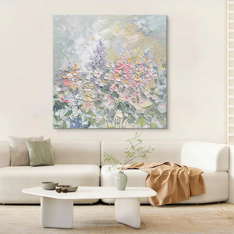 【萌绿】油画法式客厅背景墙挂画肌理感餐厅装饰画奶油风卧室床头画