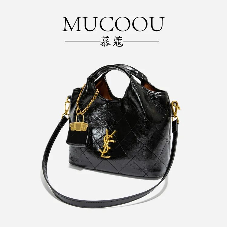 复古菱格手拎包2025新款秋冬时尚轻奢双子星包欧美经典子母单肩包