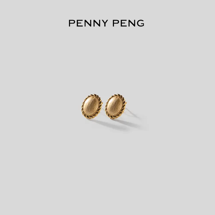 合金耳饰 PENNYPENG全手工拉丝抛光耳环嵌圈手镶精工耳环 DG09081