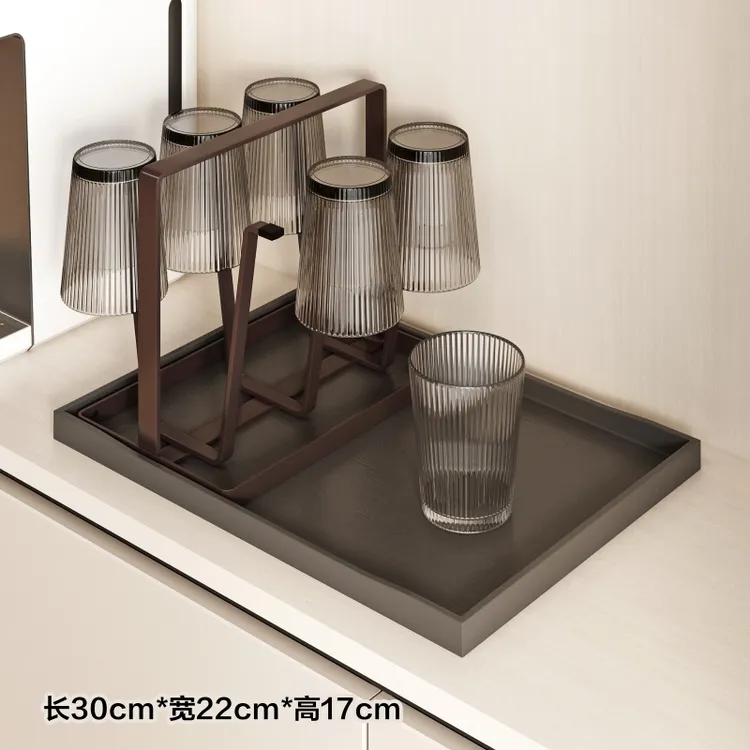 桌面倒挂收纳玻璃杯架子置物架水杯架沥水架家用杯子高级轻奢创意