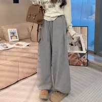 【晓溪服饰】韩版秋冬加绒加厚立体裁剪束脚裤时尚抽绳卫裤6683