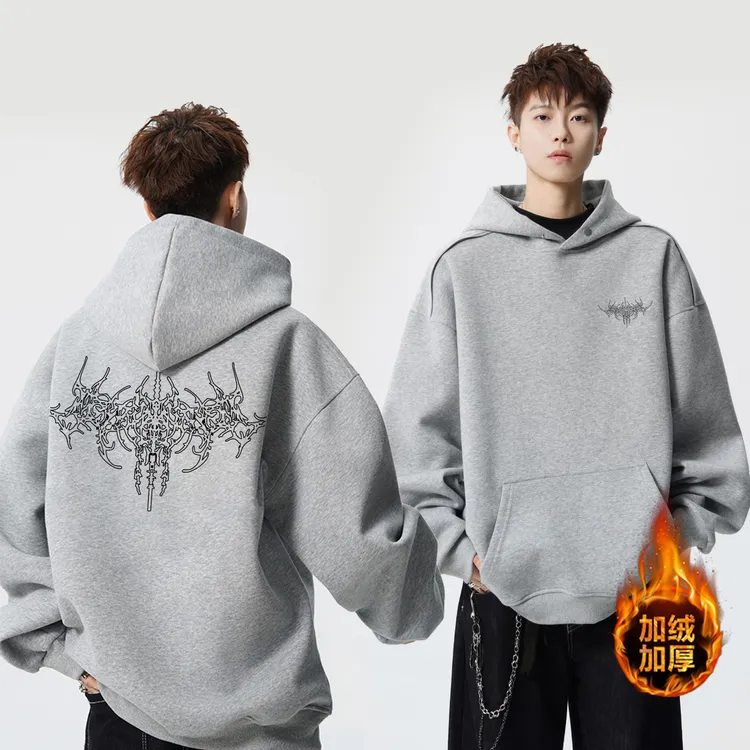 连帽卫衣男款爆款2025新款男孩子青少年加绒加厚宽松男生帅气秋冬