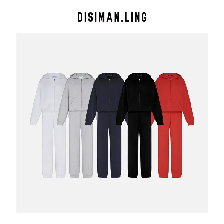 迪丝嫚苓多色针织套装运动时尚休闲百搭连帽气质舒适长袖原创设计