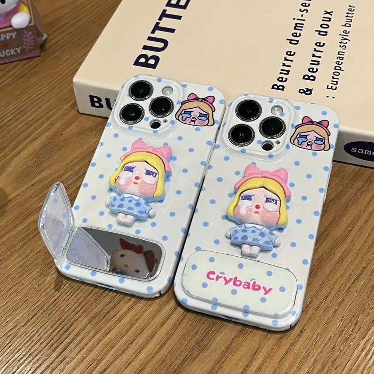 雅天立波点立体哭娃适用苹果16手机壳iPhone华为P70vivo小米oppo