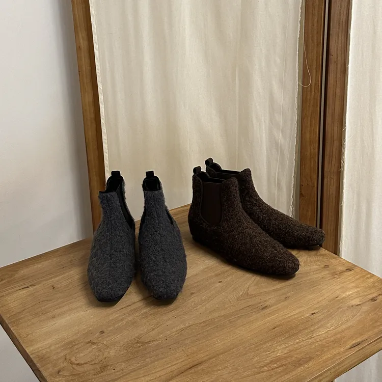 暖绒裹满热乎气！25FW 小卷卷毛加绒内增高4cm短靴鞋 女299-5