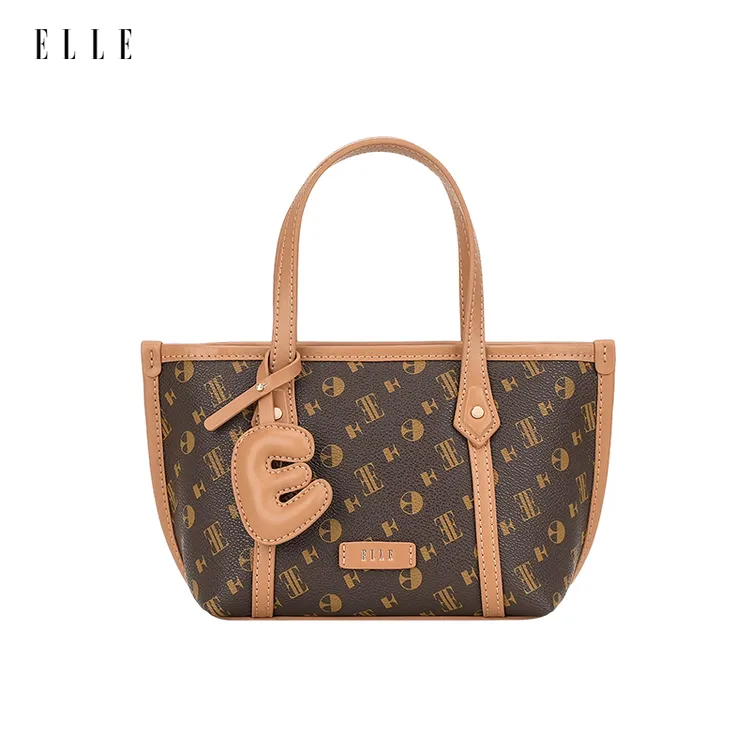 ELLE26年新款爆款【视频同款】通勤百搭老花菜篮子包包