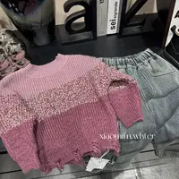 现货【托托洛】韩版男童2024秋款针织儿童圆领加绒加厚毛衣85018