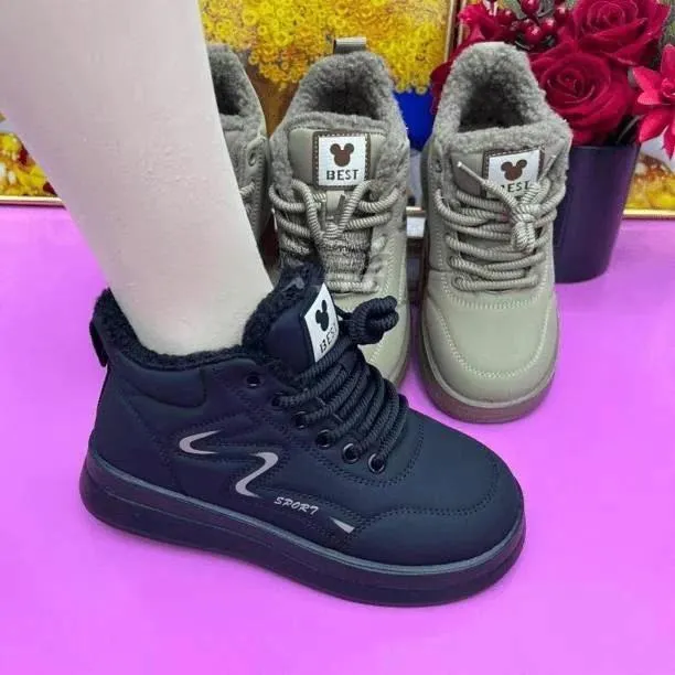 2025冬季新款时尚休息百搭羊羔绒加厚保暖单鞋 中老年防滑棉鞋