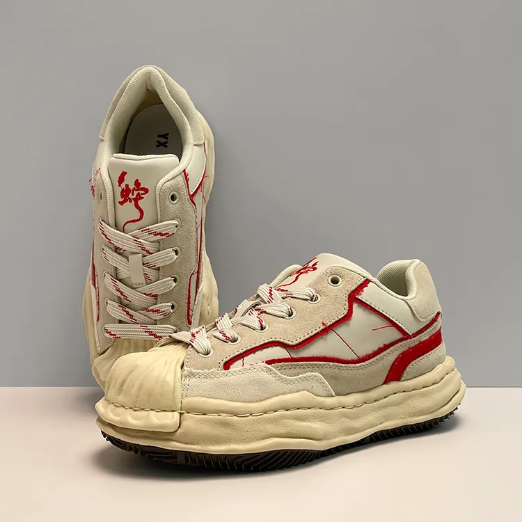 白红2025新款男鞋情侣贝壳头溶解鞋小众厚底板鞋鞋子男百搭潮鞋