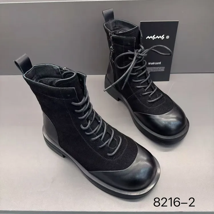 玛莎玛索冬季新款大棉8216-2时尚百搭休闲羊猄皮女鞋棉鞋侧拉链