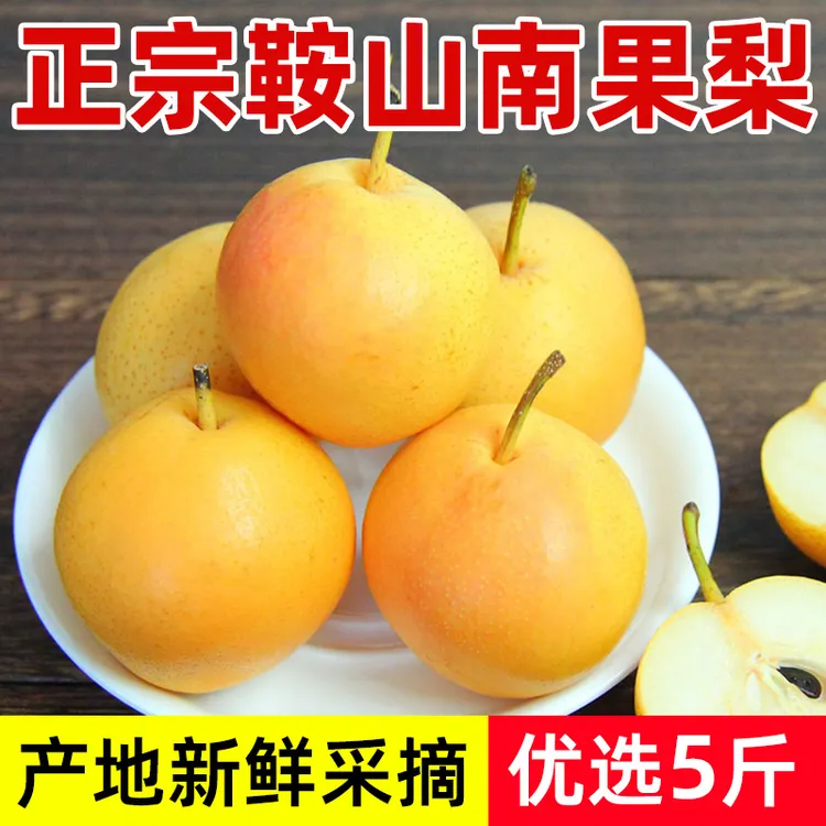 鞍山南果梨5斤包邮正宗海城南国梨子新鲜酸甜水果酒香梨子