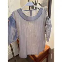 【张静芝】后系扣肌理感泡泡袖T恤