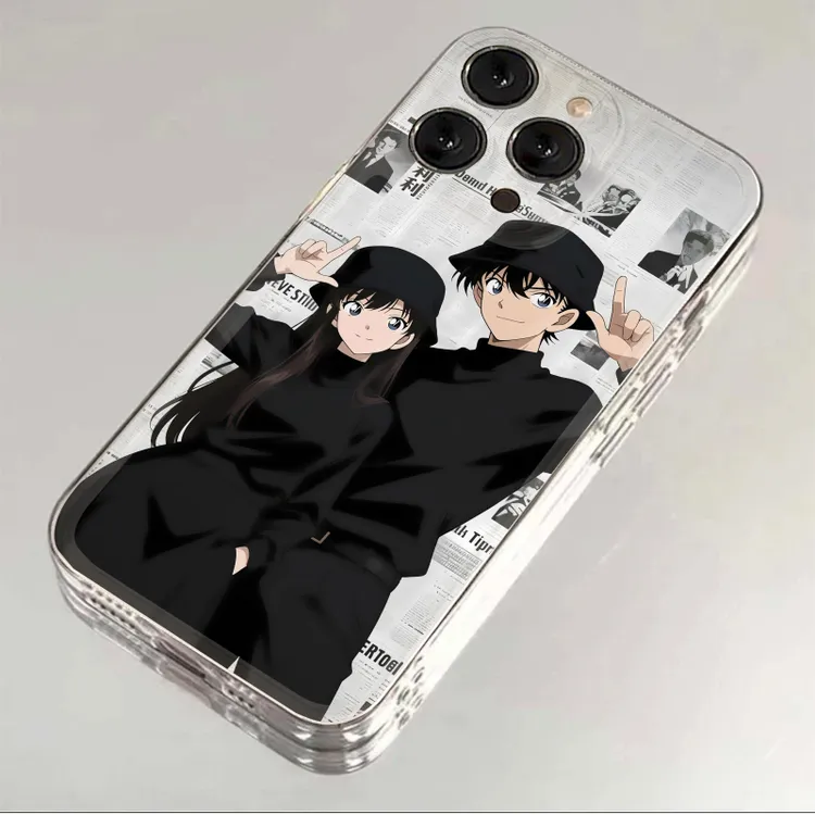 黑衣报纸新兰太空壳适用iphone16Pro手机壳华为P70vivo透明小米15