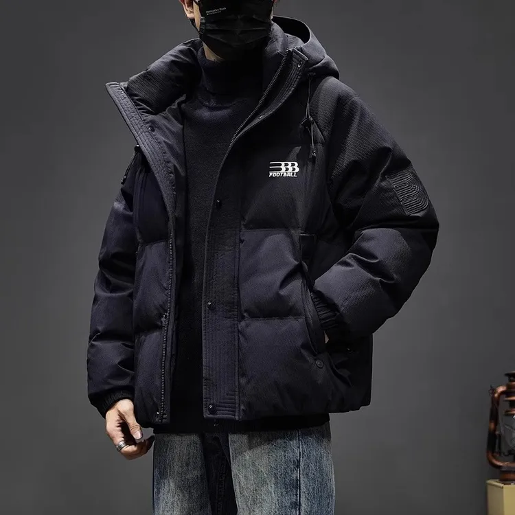 羽绒服男冬季新款潮牌加厚保暖连帽面包服男士休闲情侣鸭绒外套潮