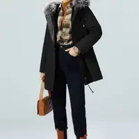 可拆卸高端连帽加厚大衣中长款派克棉服外套99629(C12后)