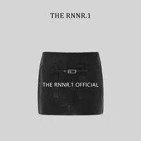 THE RNNR.1帅气 直筒 中腰 黑色 皮半裙