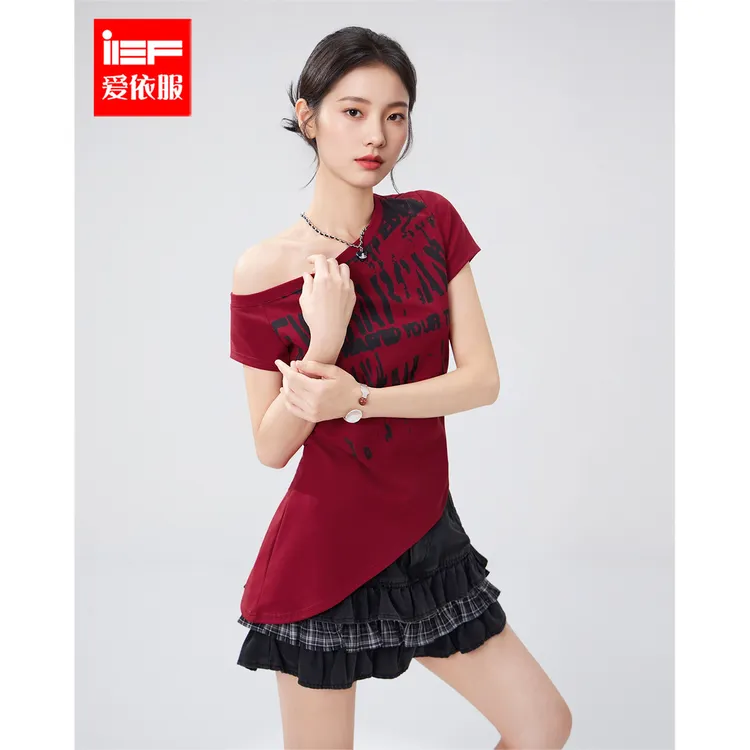 IEF/爱依服2025夏季新款美式潮酷个性辣妹气质设计感修身百搭上衣