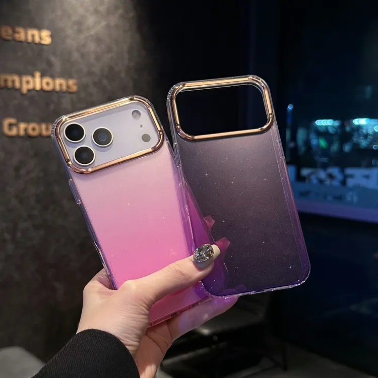 适用iPhone17手机壳新款17Pro单彩星空渐变闪粉17Ai超薄全包防摔