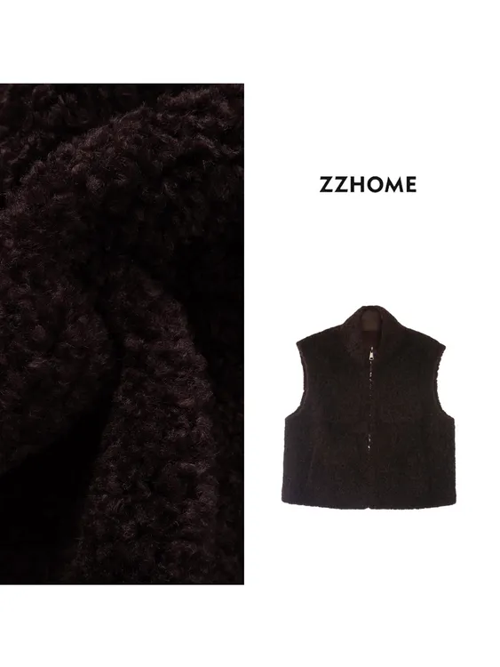 人造皮草 ZOZO HOME ｜反常规基础翻盖颗粒环保皮草外套q172087p