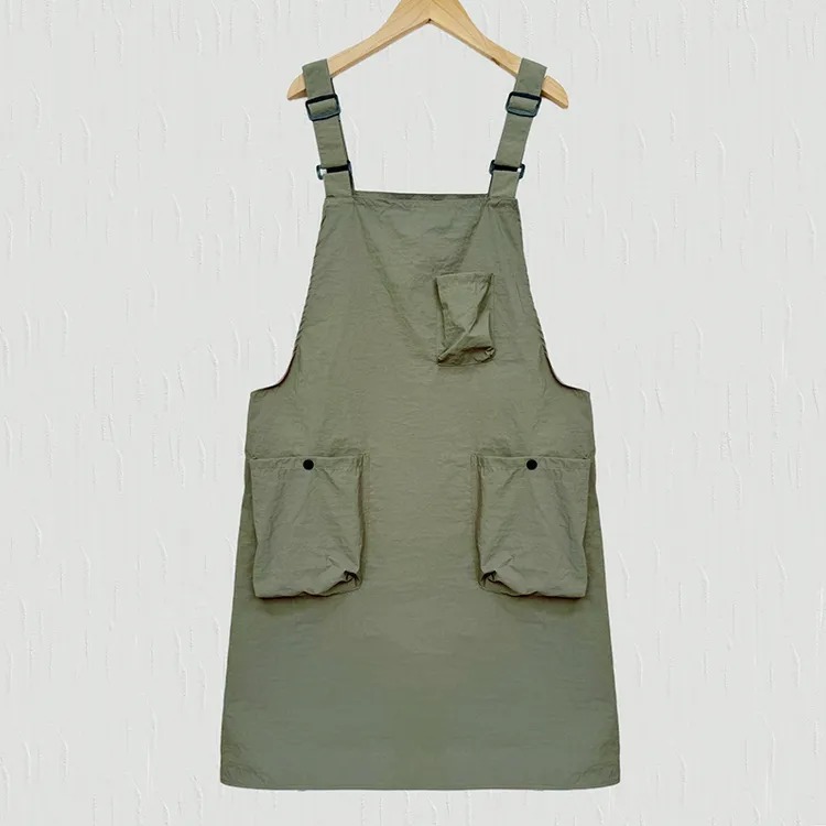 纯色防污拼接韩式风格抗皱围裙服务员日式家用做饭