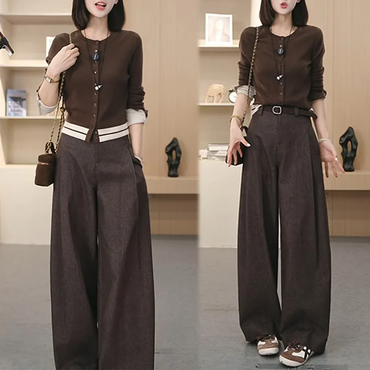 2025早秋新款时尚轻奢修身长袖针织衫女休闲气质开衫上衣百搭潮流