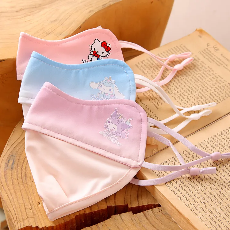 三丽鸥儿童口罩防晒冰丝可水洗春夏季薄款女童面罩可爱KT猫库洛米