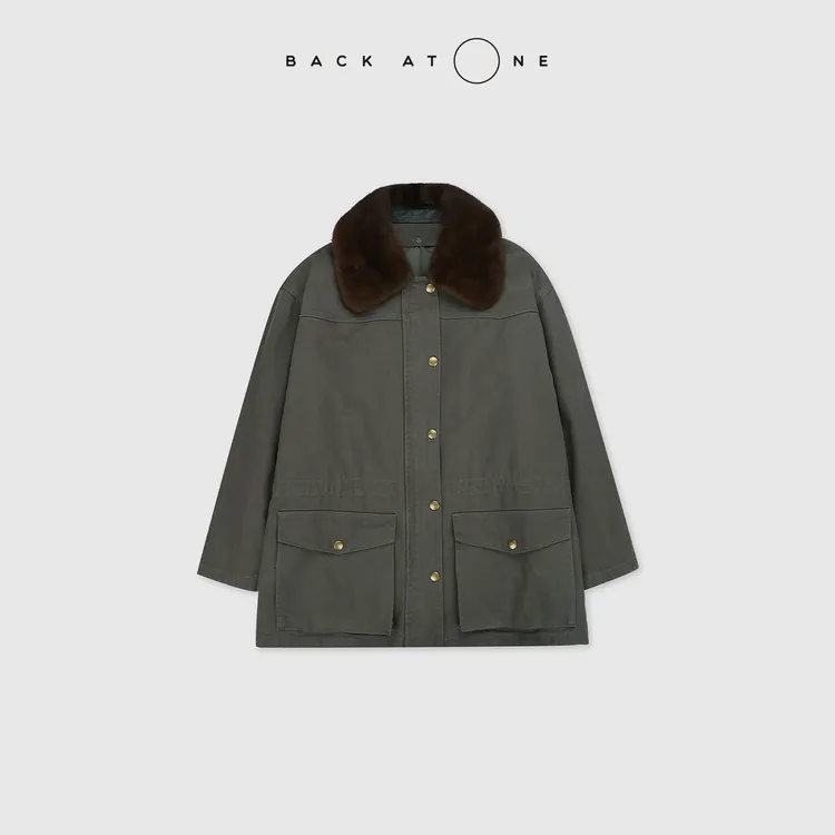 BACKATONE“貂领” 一衣三穿可拆卸派克服外套  BFF-1EC163C-C