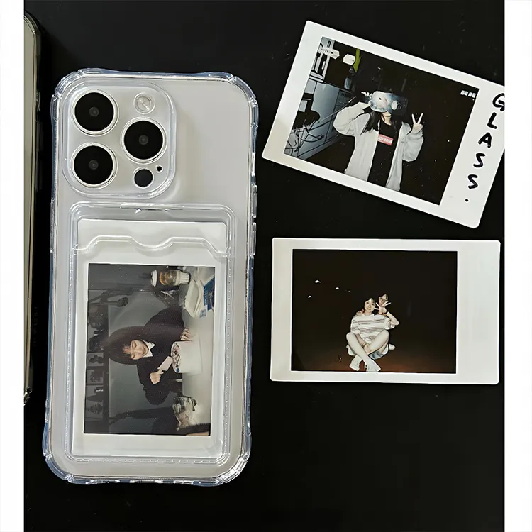 新款透明DIY拍立得卡包适用iPhone16手机壳苹果13/15软14简约12套