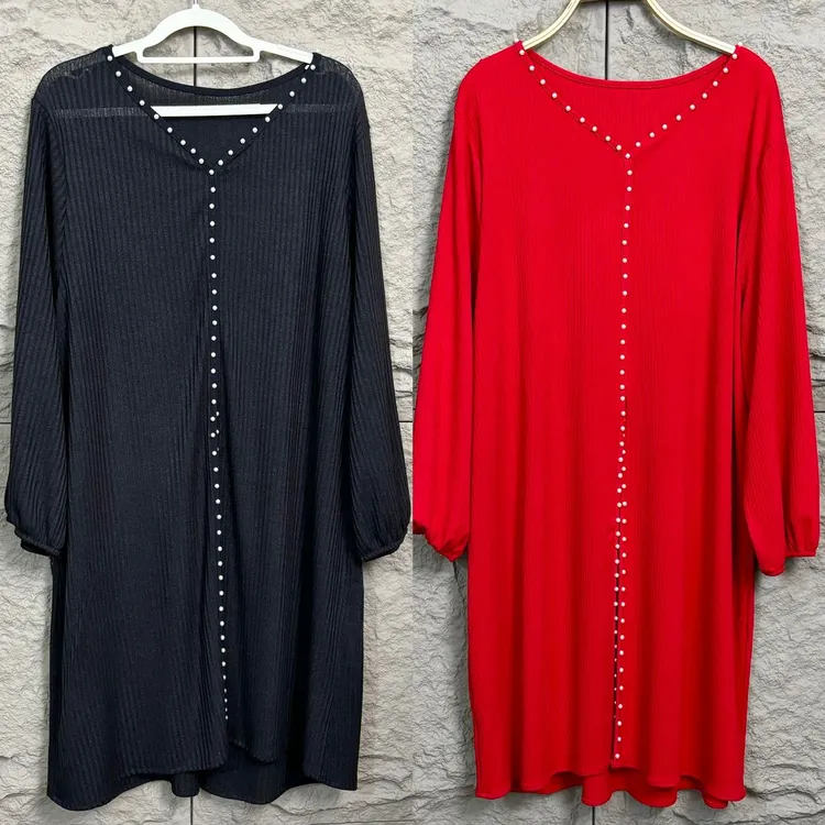 761秋季坑条羊毛绒滴水珍珠上衣常规宽松秋季气质时尚优雅