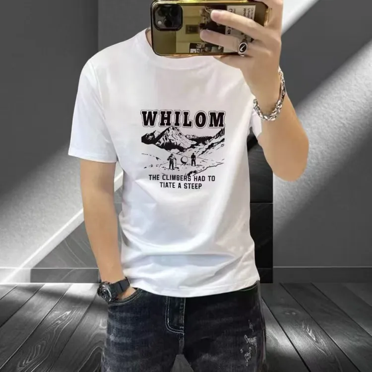 新款高端男士短袖T恤韩版潮流时尚百搭休闲舒适简约个性短袖上衣