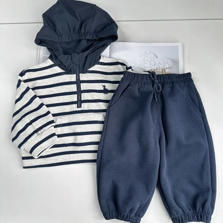 【撞色连帽套装 小洛妈咪】儿童春秋撞色连帽套装宝宝卫衣儿童H1