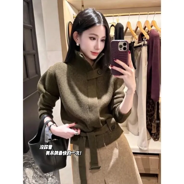 MARIE.COCO秋冬新款高智感收腰毛衣针织衫外套上衣A字半身裙套装