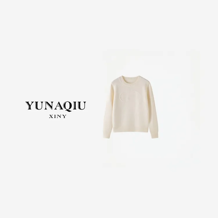 YUNAQIU-短款长袖时尚圆领针织衫百搭针织-9767