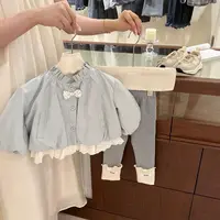 童装女童2025新款秋装小童韩版洋气外套女宝宝蝴蝶结夹克风衣