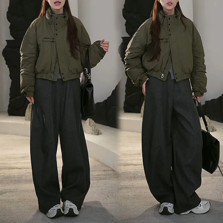 韩系立领棉服女士冬季2025新款小个子超好看加厚保暖夹棉短款外套