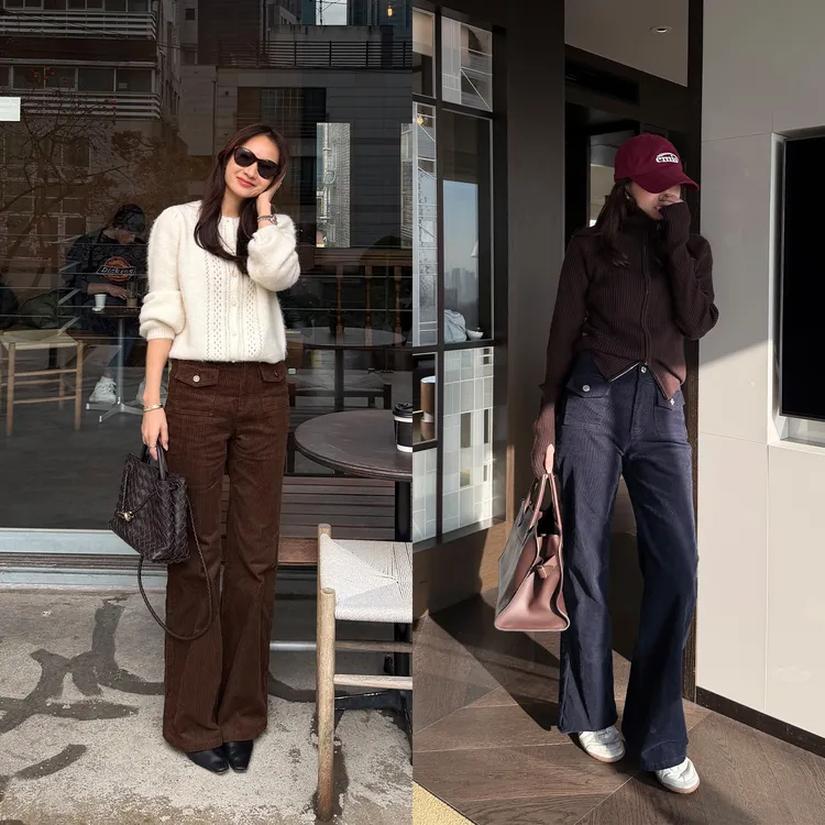 KEEP KAPU靠谱【长腿猎手】全棉灯芯绒中高腰微喇休闲裤KP253665