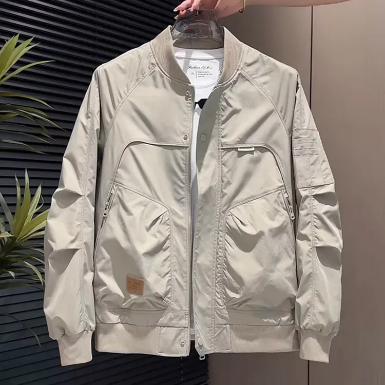 2025新款开衫棒球服外套男百搭时尚潮流夹克潮牌美式修身棒球衫男