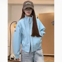 立领短款拉链女秋季韩版棒球服春秋百搭休闲宽松短外套