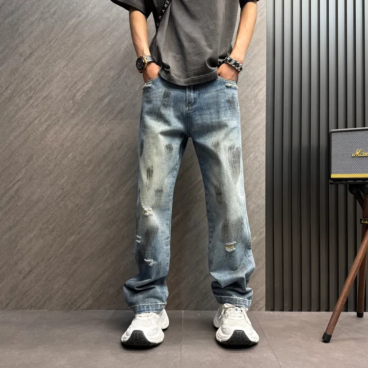 DAFIFY复古复古牛仔裤男款牛仔裤男士直筒宽松男士直筒牛仔裤