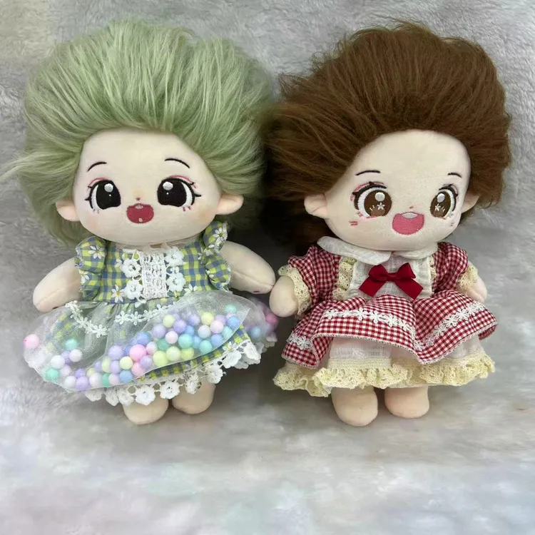 乐集娃DIY发型PP棉材质紧密手感超好衣服可脱换 棉花娃娃