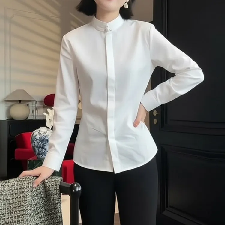 7209新中式国风设计感长袖衬衫内搭气质百搭衬衣