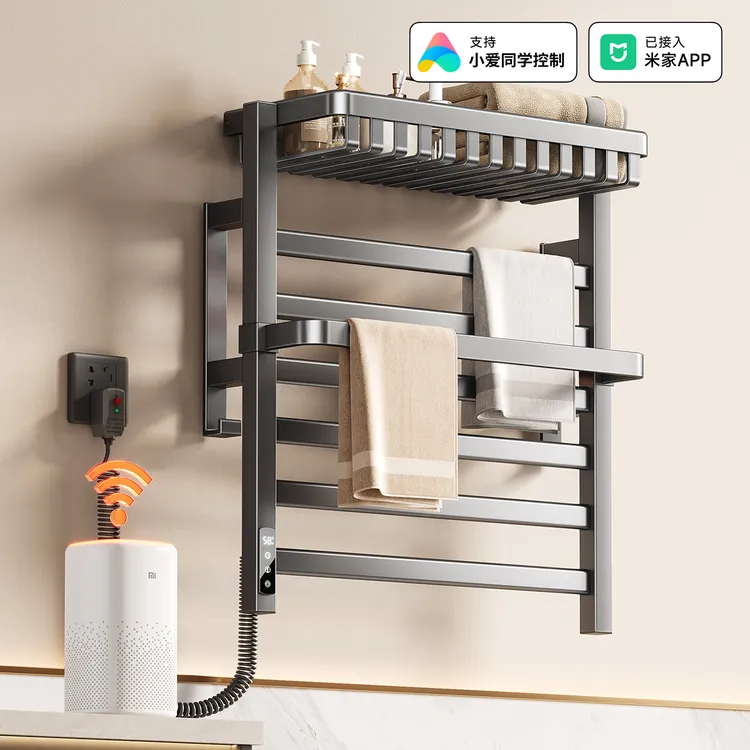 卡贝太空铝电热毛巾架加热烘干恒温电加热烘干架加热加热毛巾架