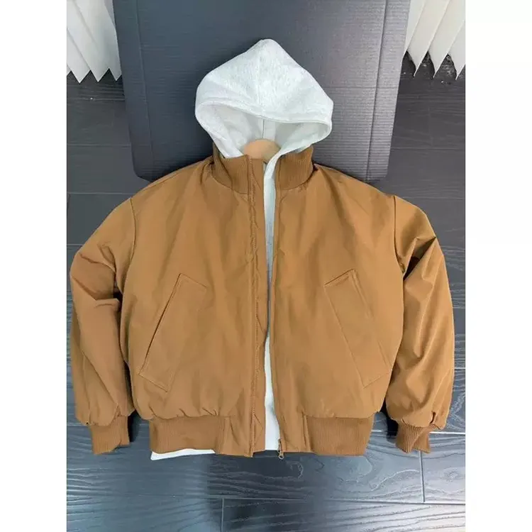 美式bomber棕色立领飞行员夹克男款秋冬cleanfit短款复古工装外套