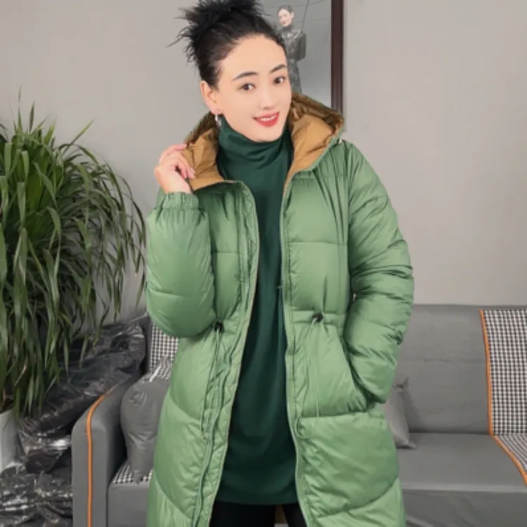 【酷时典】的中长款双面都可以穿的棉服外套