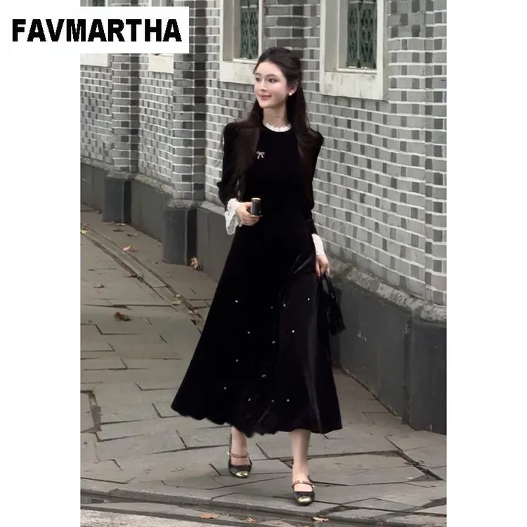 FAVMARTHALILI【柏林少女】法式高级感蕾丝洋装2025春覆古