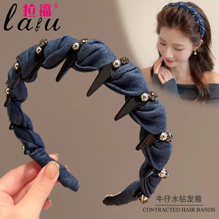 高级感牛仔发箍女2025新款发带高颅顶洗脸头箍压发卡夏天发捆头饰