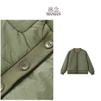  【麻念】衣长61 秋冬款 复古保暖拼接棉服外套女M25228