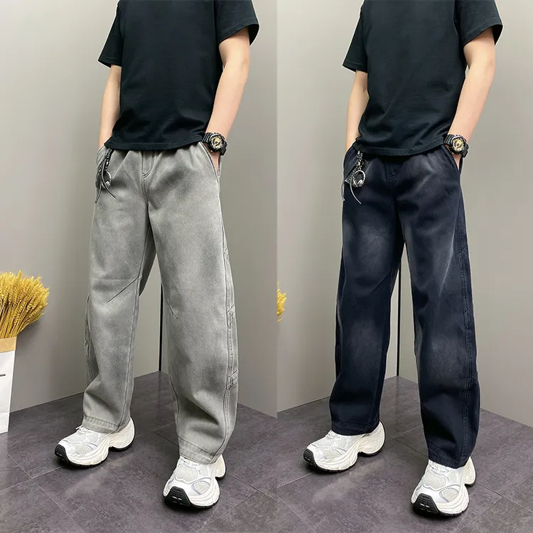 高级感设计慵懒风加绒直筒休闲裤男2025秋冬新款美式高街痞帅裤子