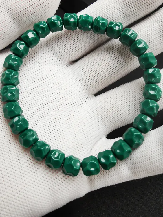 8mm无相单圈手串-老油绿、高瓷玉化时尚百搭手串配饰