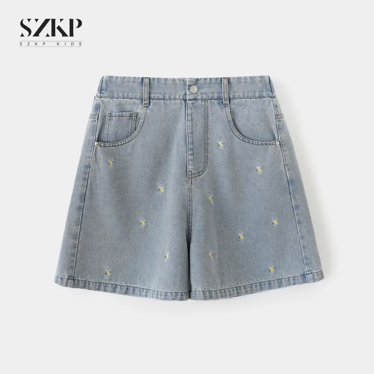 SZKP夏季新款女童装休闲裤子中大童时尚儿童牛仔短裤JMKX551648